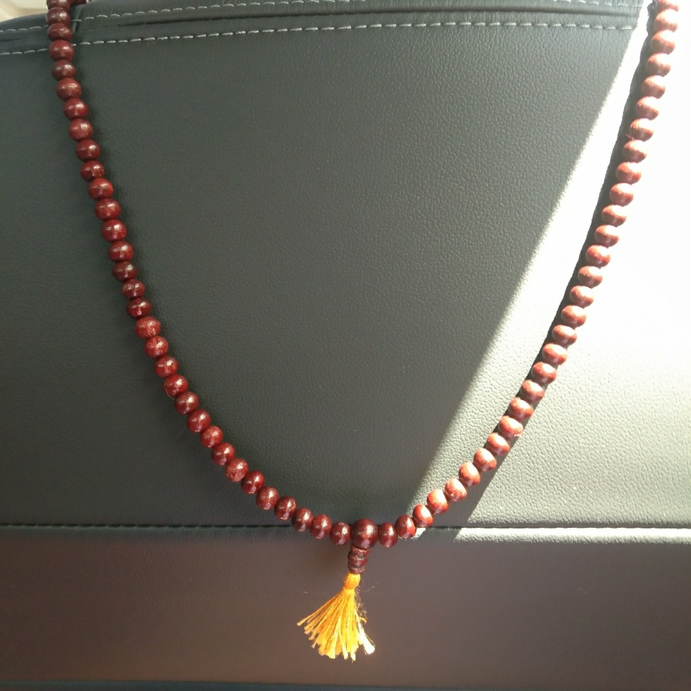 Boho Wooden mala bead necklace😀📿📿📿🌻